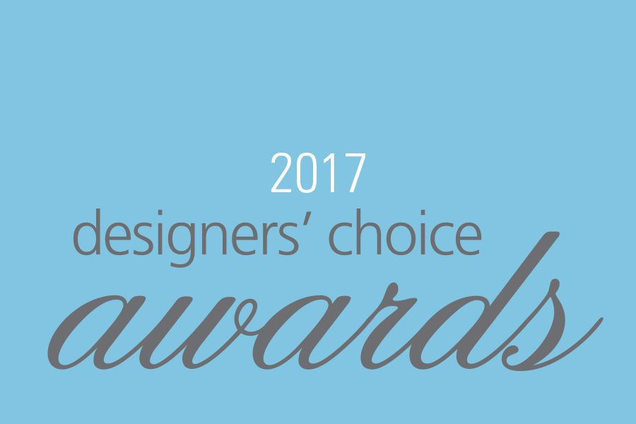 A blue background with the words " designers choice awards 2 0 1 7 ".