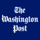 A blue background with the washington post written in white.