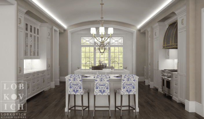 A dining room with white walls and wooden floors.